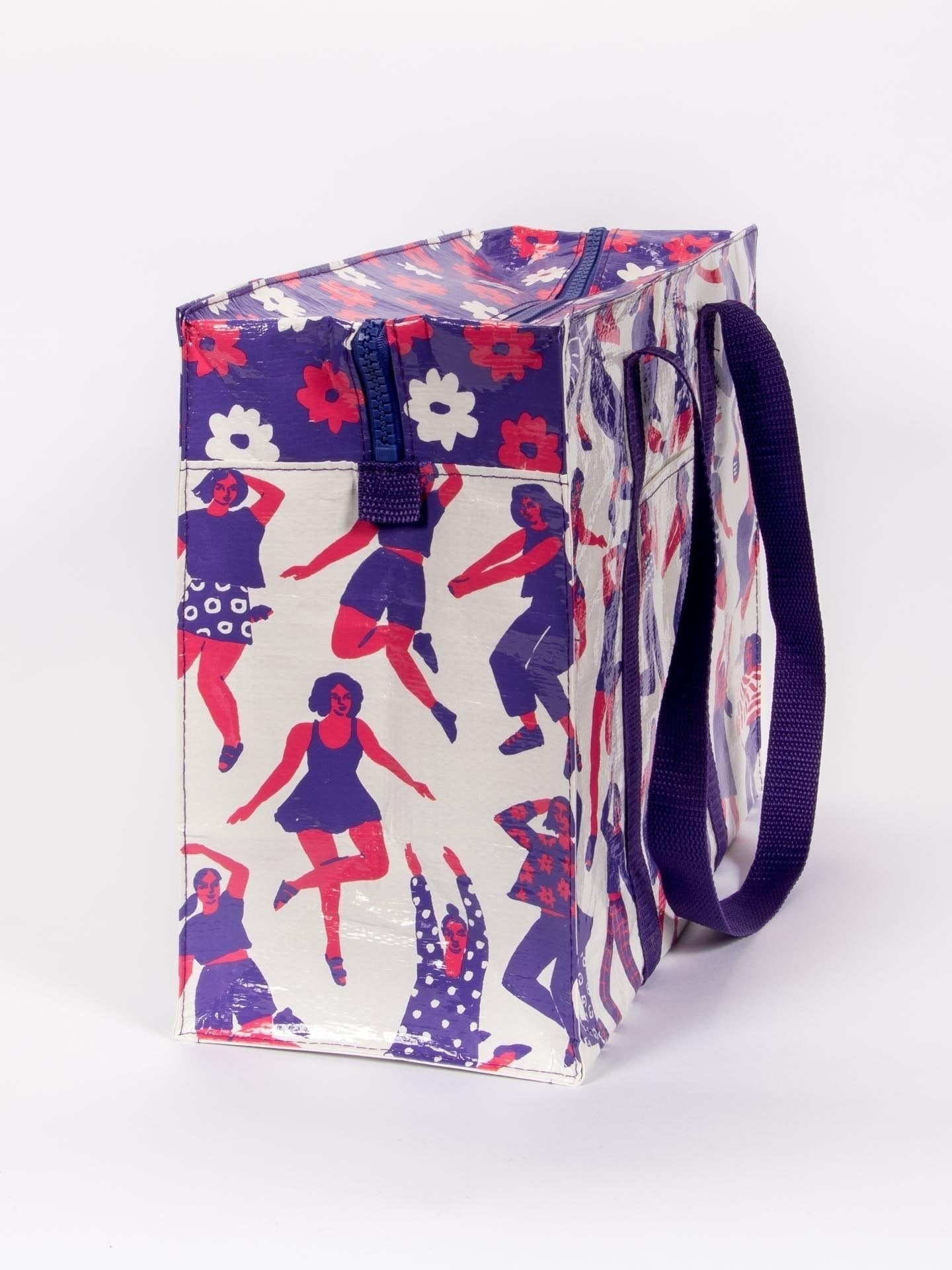 dance party shoulder tote bag blue q the crafty cowgirl