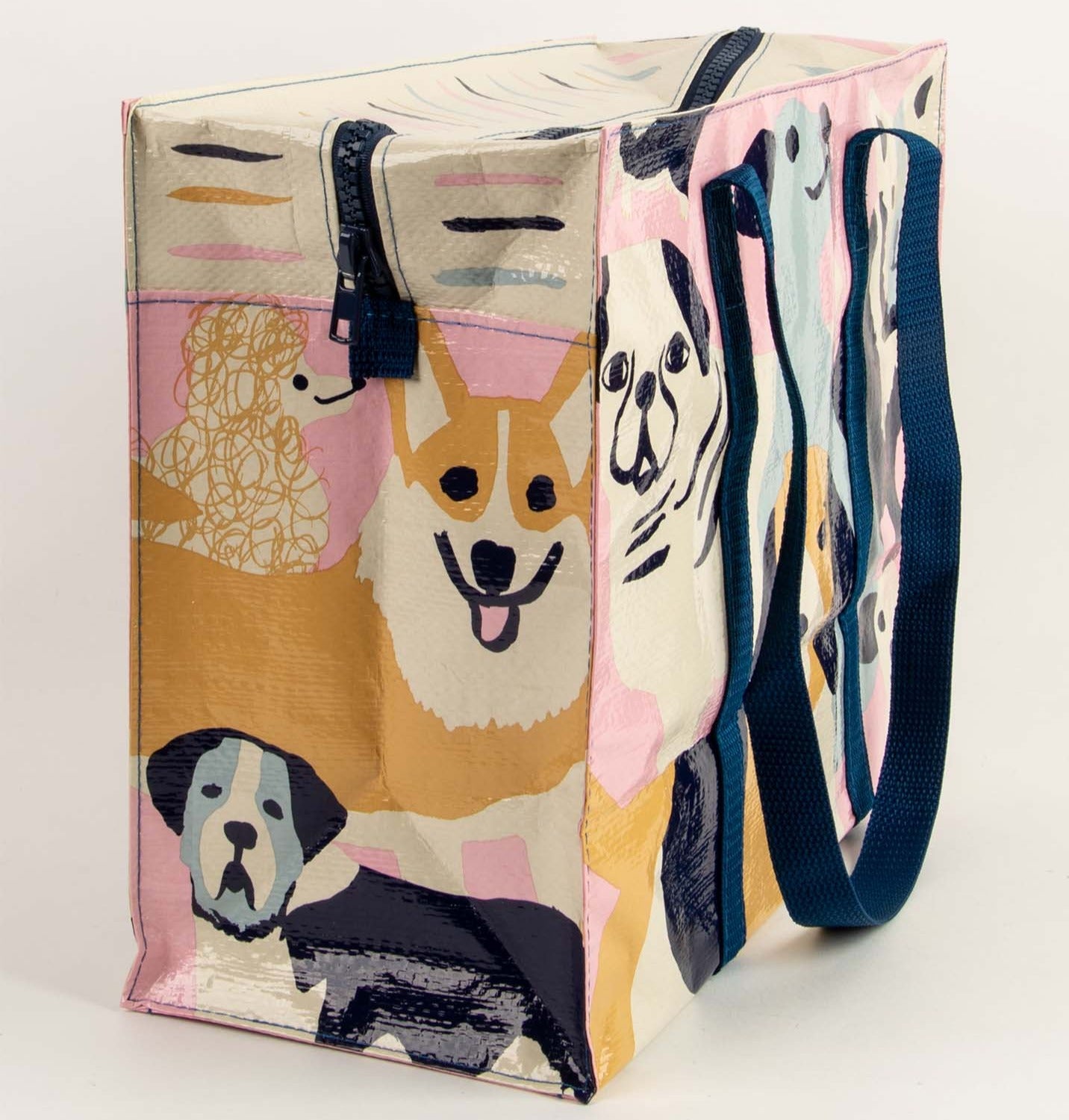 happy dogs shoulder tote bag blue q the crafty cowgirl