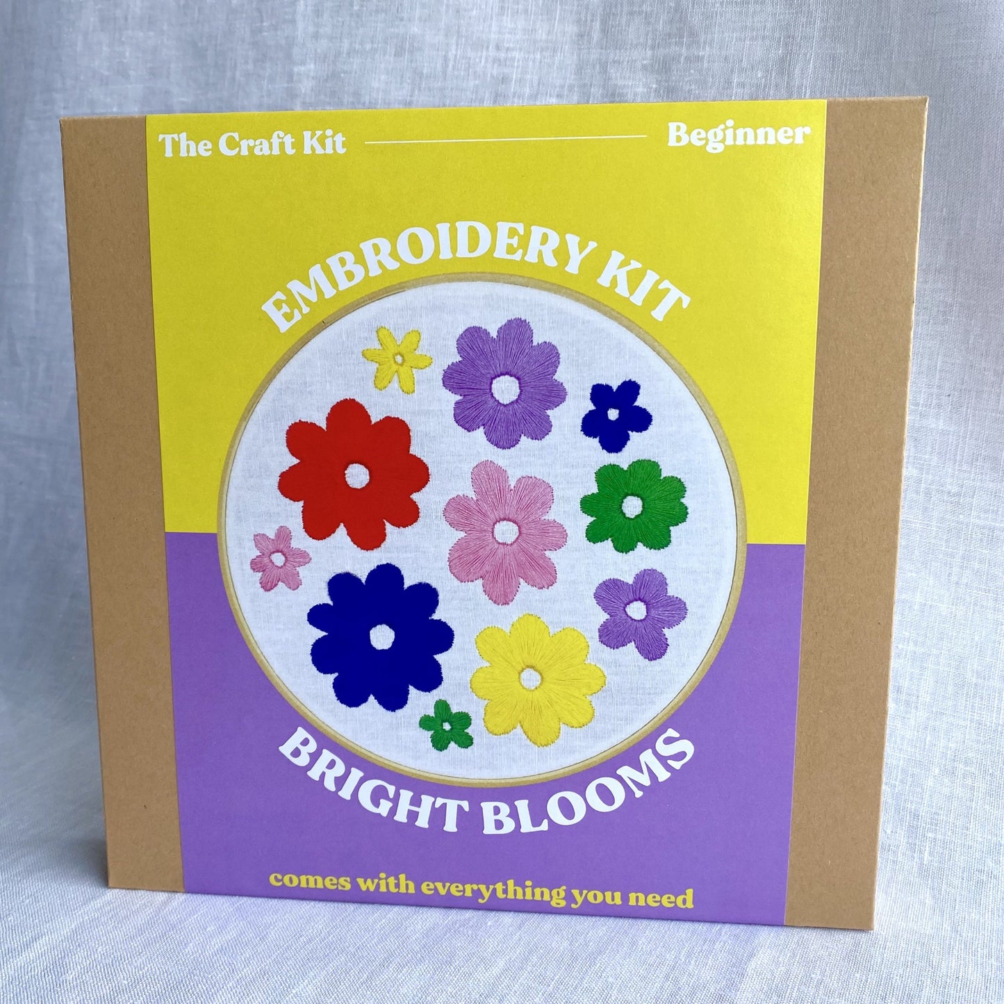 bright blooms embroidery kit DIY craft the crafty cowgirl