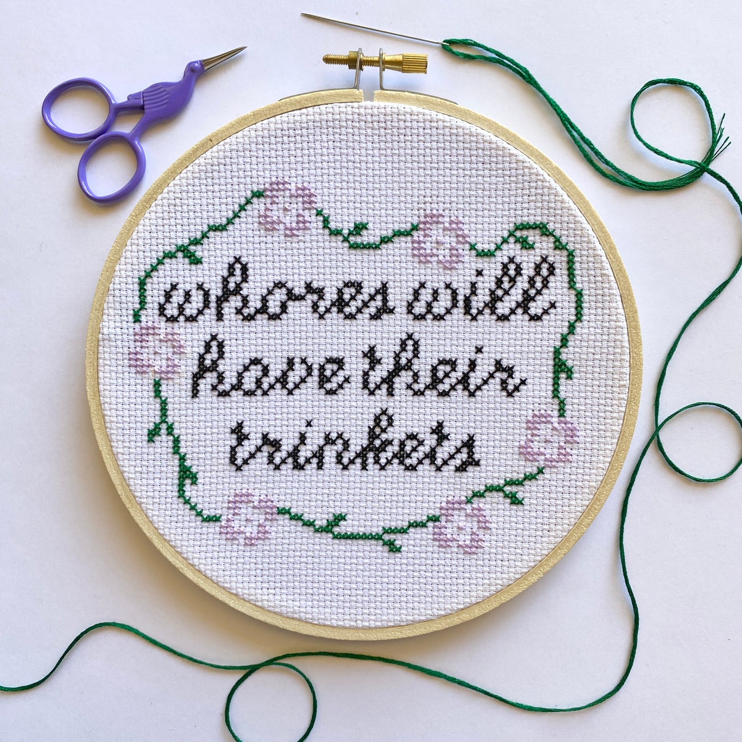 Whores Will Have Their Trinkets Cross Stitch Kit