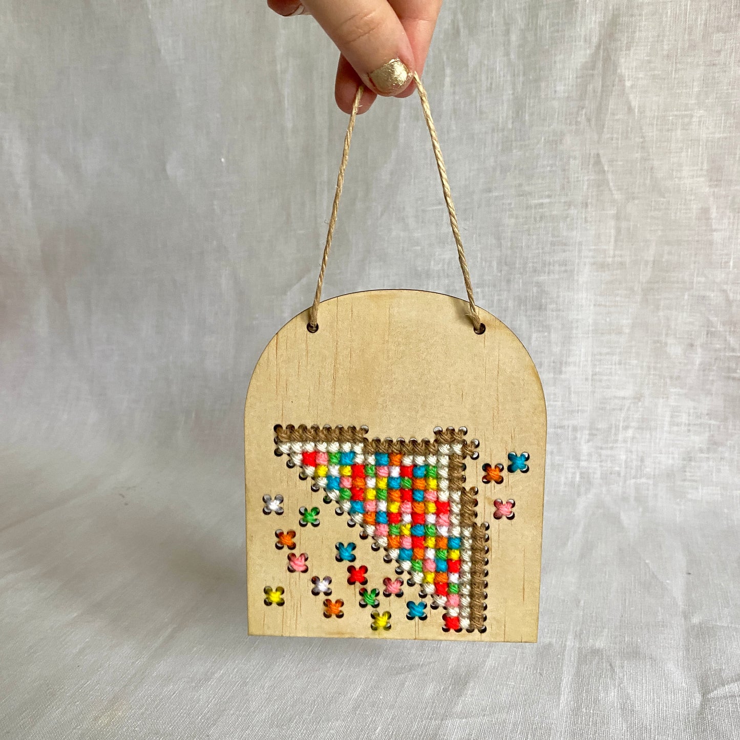 Fairy Bread Cross Stitch Wooden Banner Kit