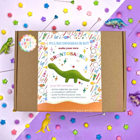 brontosaurus plush toy kit boxfrom the crafty cowgirl