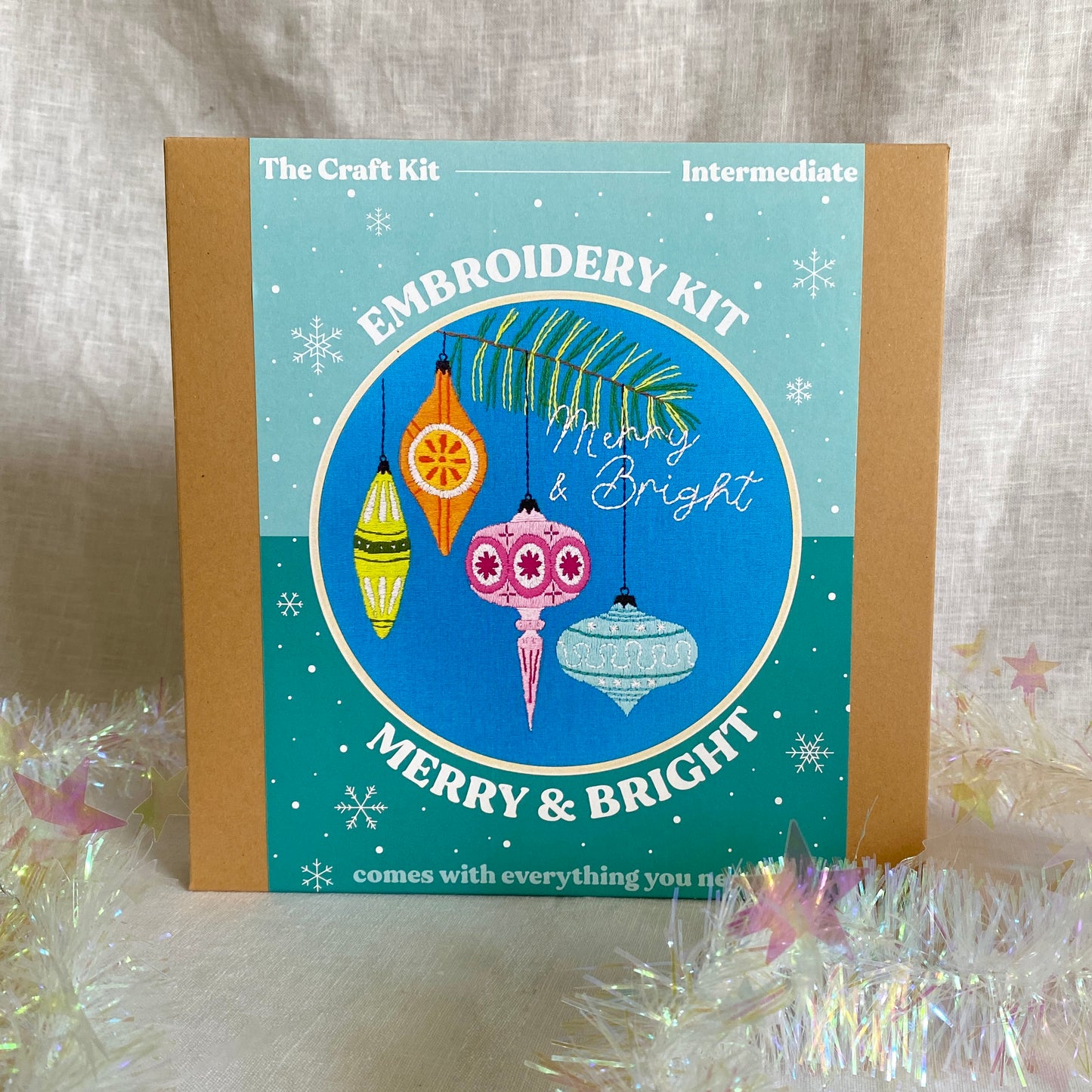 Merry & Bright Christmas Ornament Embroidery Kit