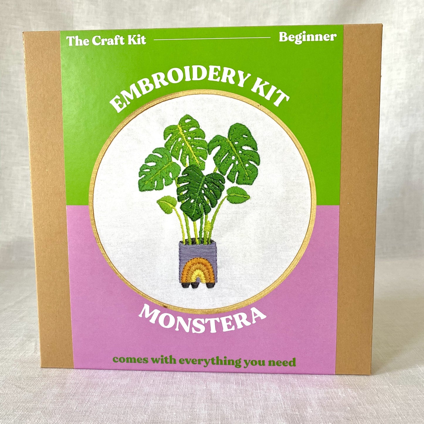 monstera embroidery kit by the craft kit from the crafty cowgirl