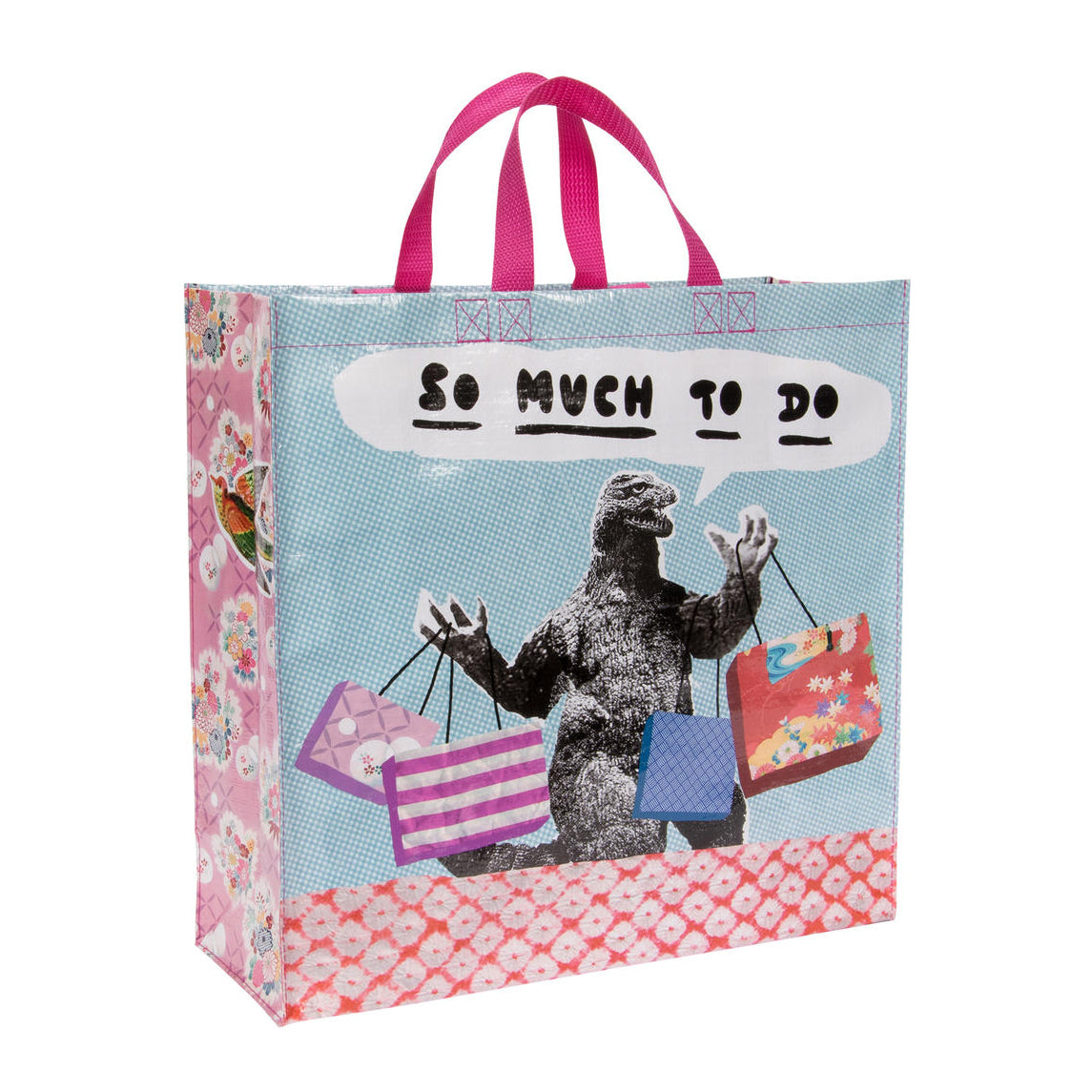 so much to do funny godzilla shopper tote bag blue q the crafty cowgirl
