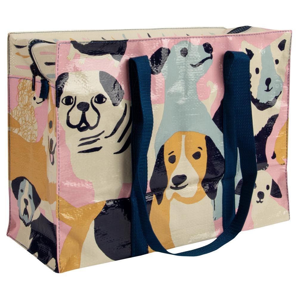 happy dogs shoulder tote bag blue q the crafty cowgirl