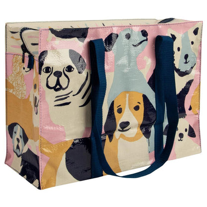 happy dogs shoulder tote bag blue q the crafty cowgirl