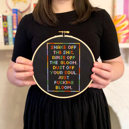 Shake Off the Shit Cross Stitch Kit