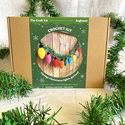 Vintage Christmas Lights Garland Crochet Kit