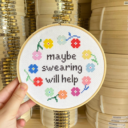 Maybe Swearing Will Help Cross Stitch Kit