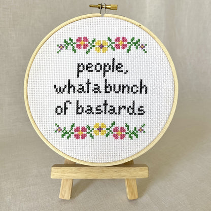 people what a bunch of bastards cross stitch by the craft kit at the crafty cowgirl