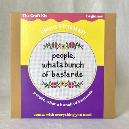 people what a bunch of bastards cross stitch by the craft kit at the crafty cowgirl