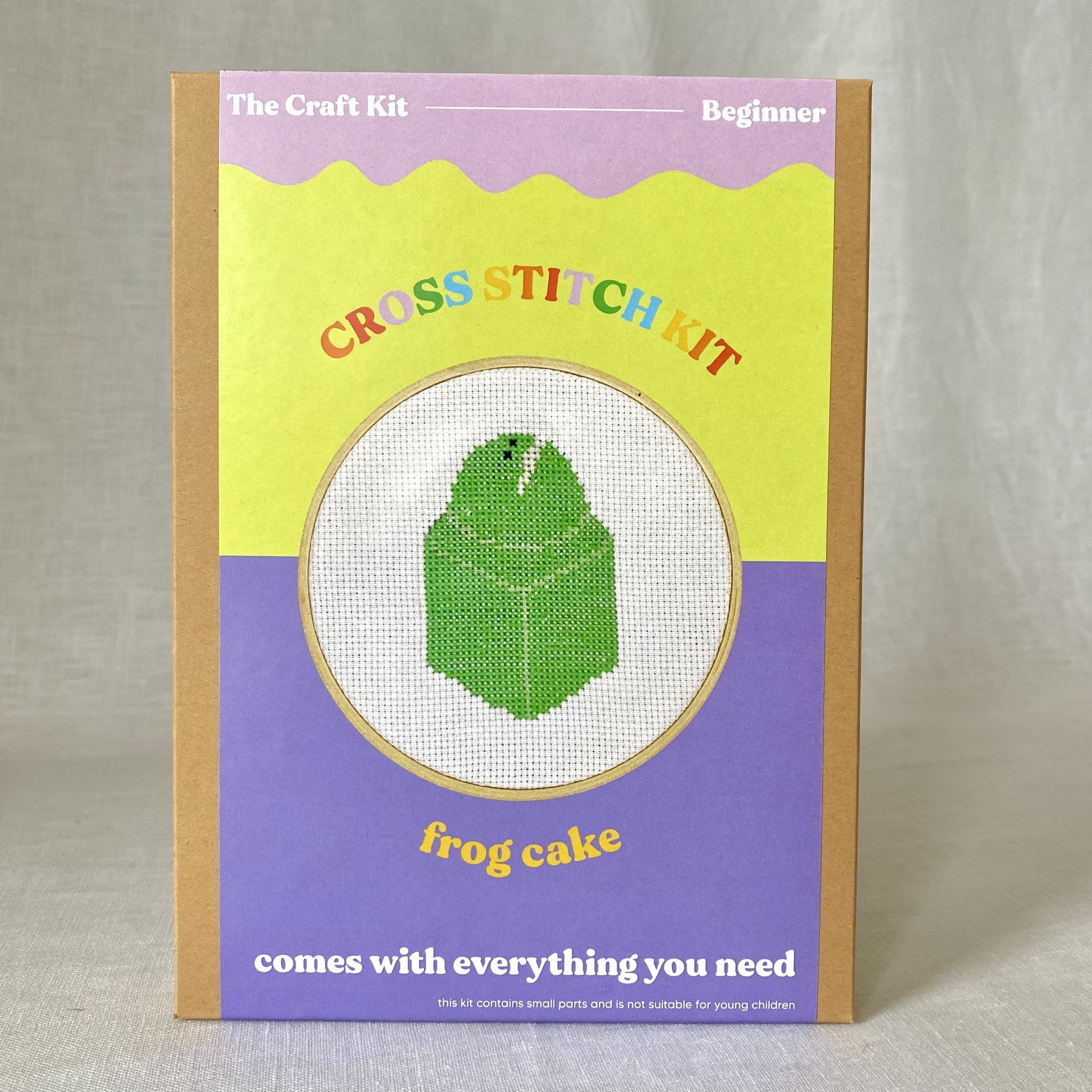 frog cake cross stitch kit by the craft kit at the crafty cowgirl