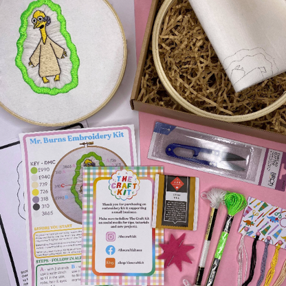 mr burns embroidery kit from the crafty cowgirl