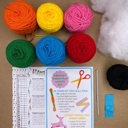 Vintage Christmas Lights Garland Crochet Kit
