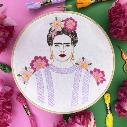 frida kahlo embroidery kit by the craft kit