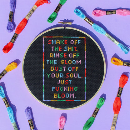 Shake Off the Shit Cross Stitch Kit